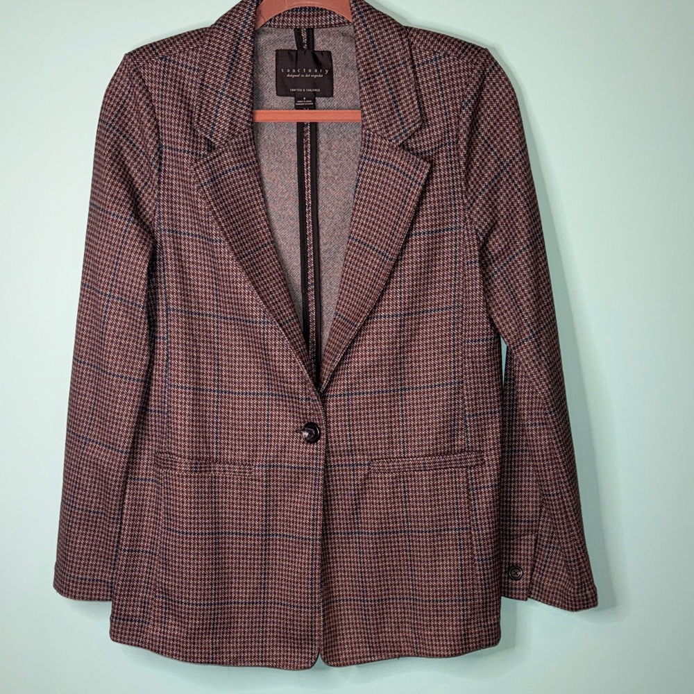 Oversized Sanctuary Women's plaid over size Blazer Jacket